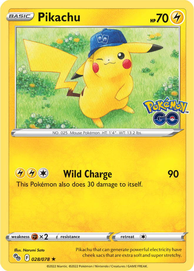Pikachu - Pokemon Go 028/078 - Rare Holo
