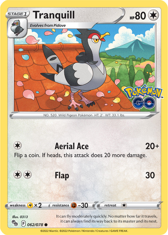 Tranquill - Pokemon Go 062/078 - Common