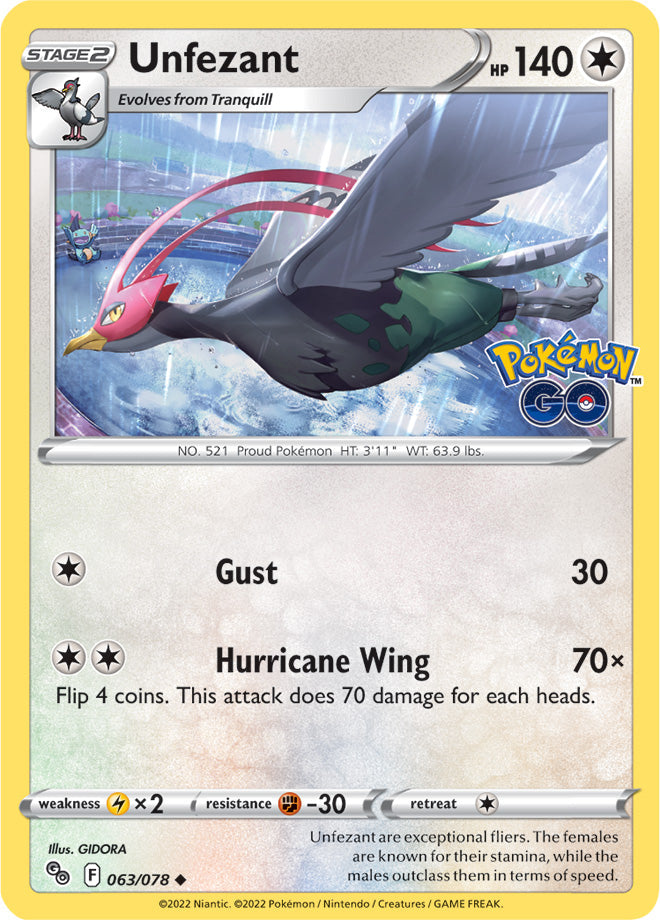 Unfezant - Pokemon Go 063/078 - Uncommon