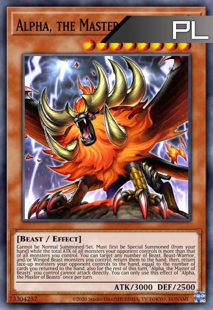 Alpha, the Master of Beasts - RA01-EN022 - 1st Edition - Platinum Secret Rare