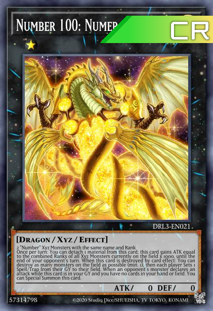 Number 100: Numeron Dragon - RA01-EN039 - 1st Edition - Collector's Rare