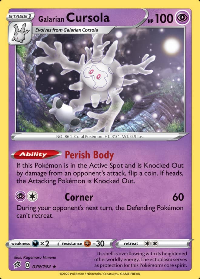 Galarian Cursola - Rebel Clash 079/192 - Rare Holo