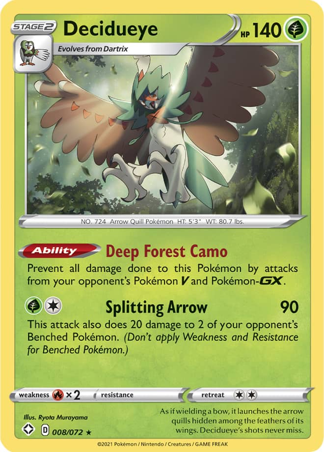 Decidueye - Shining Fates 008/072 - Rare Holo