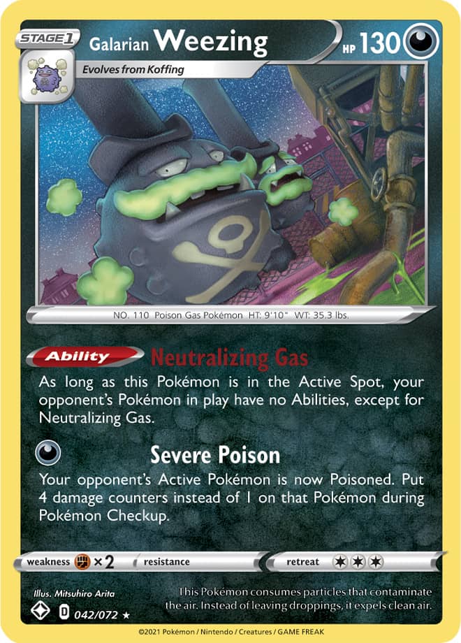 Galarian Weezing - Shining Fates 042/072 - Rare Holo