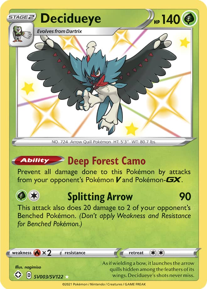 Decidueye - Shining Fates: Shiny Vault SV003/SV122 - Shiny Holo Rare