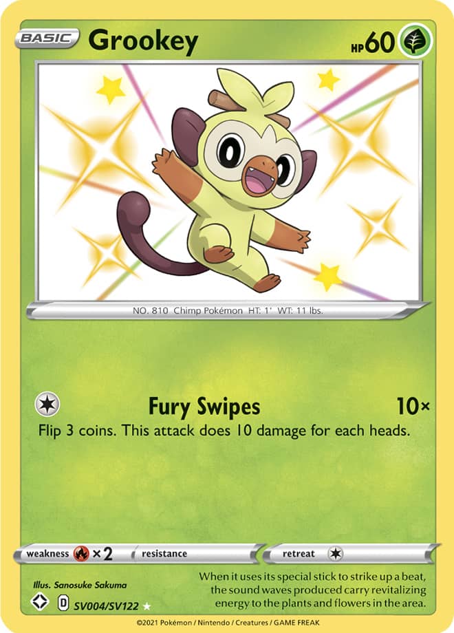 Grookey - Shining Fates: Shiny Vault SV004/SV122 - Shiny Holo Rare