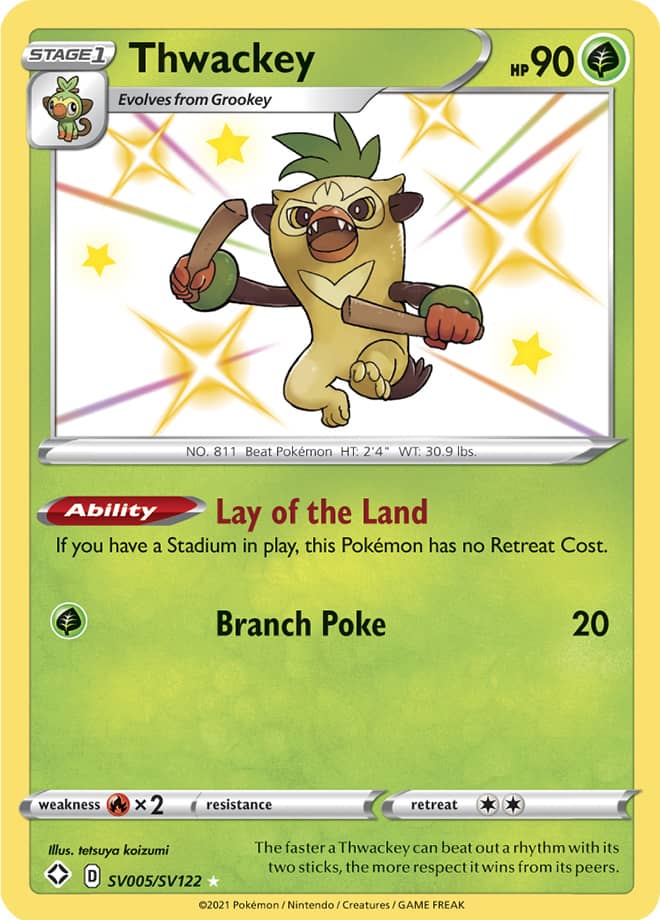 Thwackey - Shining Fates: Shiny Vault SV005/SV122 - Shiny Holo Rare