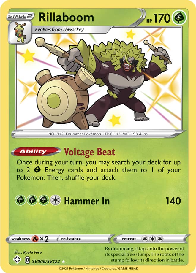 Rillaboom - Shining Fates: Shiny Vault SV006/SV122 - Shiny Holo Rare