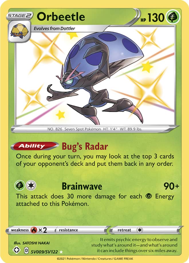 Orbeetle - Shining Fates: Shiny Vault SV009/SV122 - Shiny Holo Rare