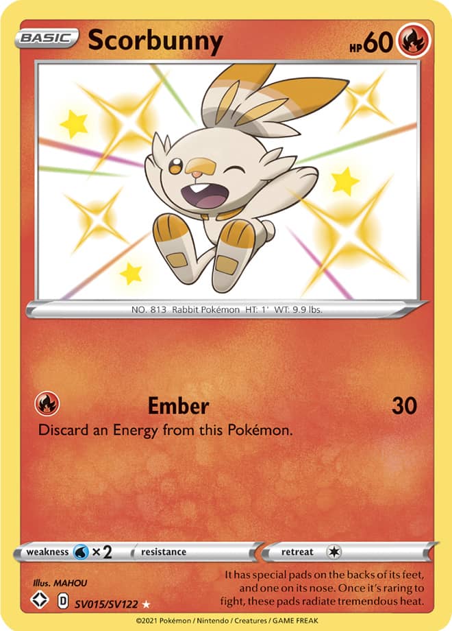 Scorbunny - Shining Fates: Shiny Vault SV015/SV122 - Shiny Holo Rare