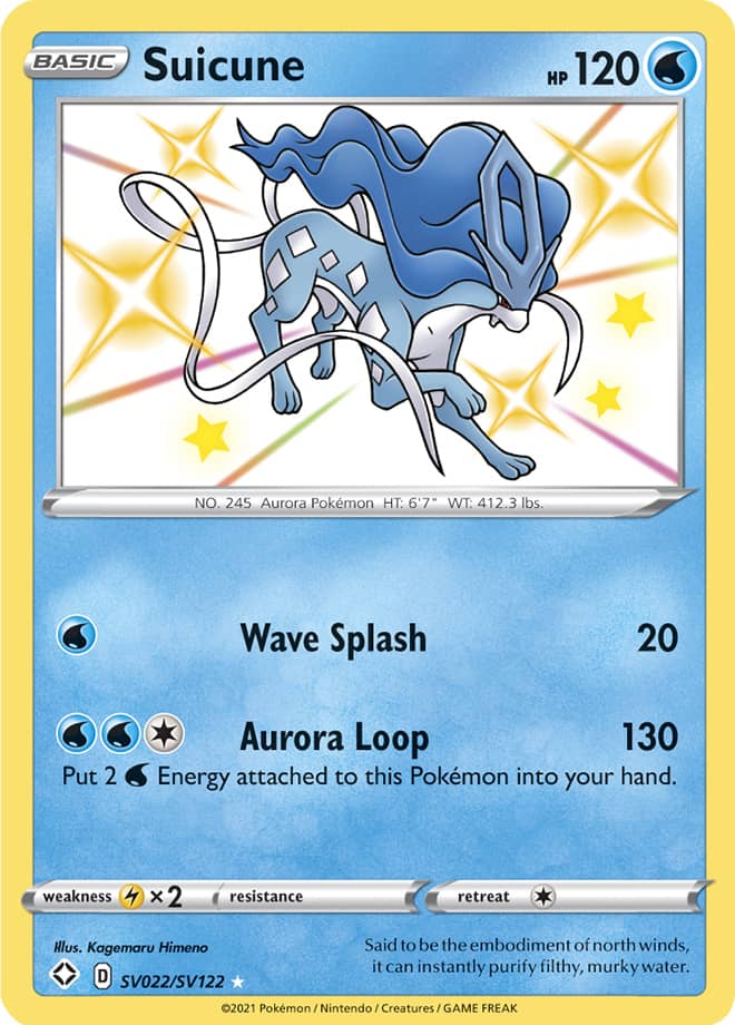 Suicune - Shining Fates: Shiny Vault SV022/SV122 - Shiny Holo Rare