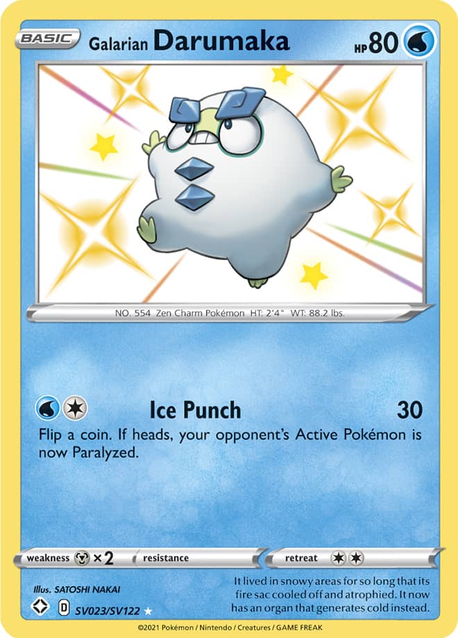Galarian Darumaka - Shining Fates: Shiny Vault SV023/SV122 - Shiny Holo Rare