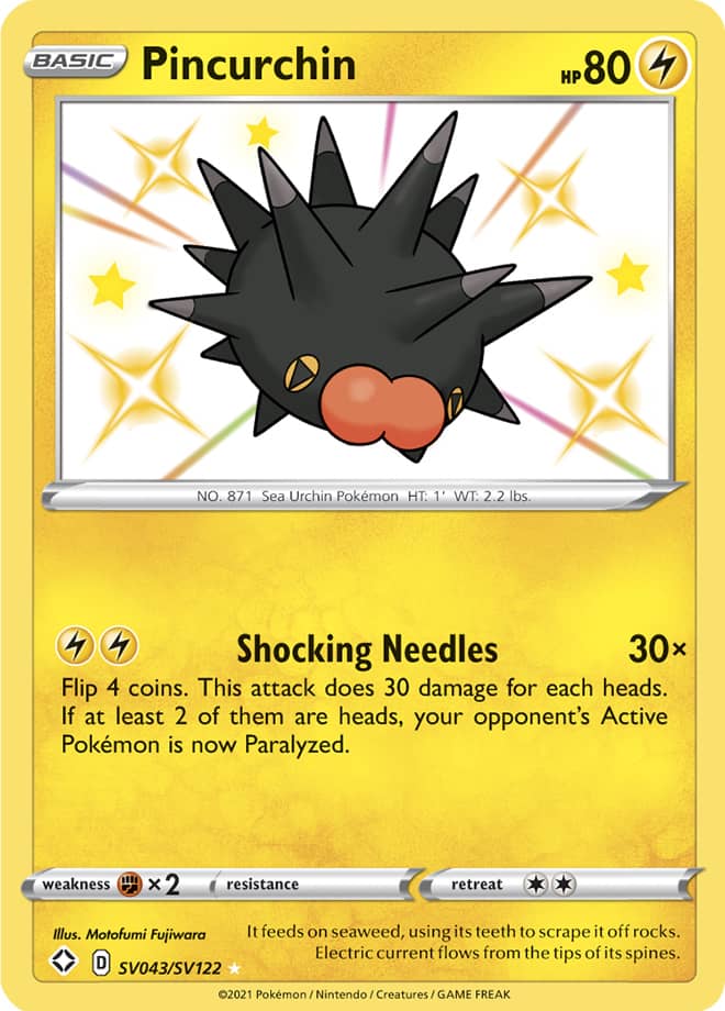 Pincurchin - Shining Fates: Shiny Vault SV043/SV122 - Shiny Holo Rare