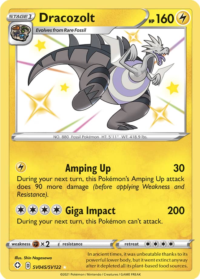 Dracozolt - Shining Fates: Shiny Vault SV045/SV122 - Shiny Holo Rare