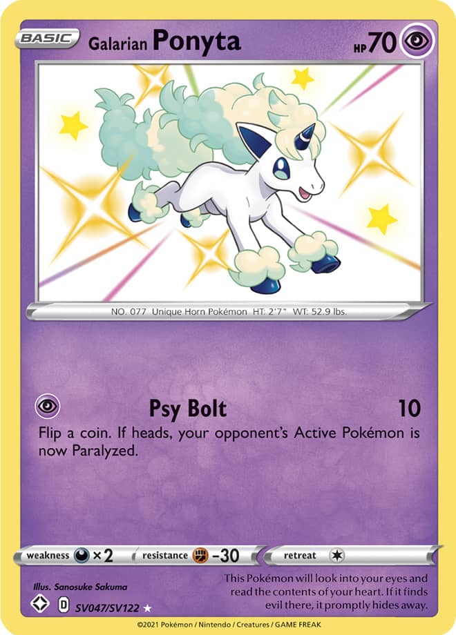Galarian Ponyta - Shining Fates: Shiny Vault SV047/SV122 - Shiny Holo Rare