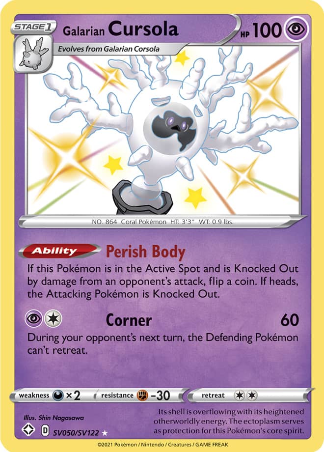 Galarian Cursola - Shining Fates: Shiny Vault SV050/SV122 - Shiny Holo Rare