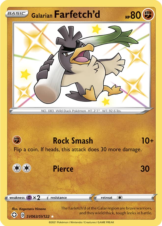Galarian Farfetch'd - Shining Fates: Shiny Vault SV063/SV122 - Shiny Holo Rare