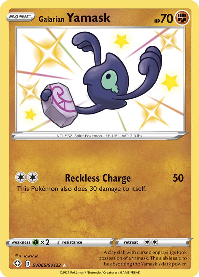 Galarian Yamask - Shining Fates: Shiny Vault SV065/SV122 - Shiny Holo Rare
