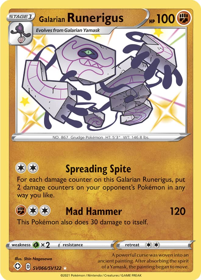 Galarian Runerigus - Shining Fates: Shiny Vault SV066/SV122 - Shiny Holo Rare