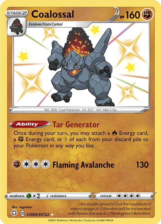 Coalossal - Shining Fates: Shiny Vault SV069/SV122 - Shiny Holo Rare