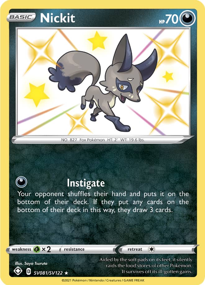 Nickit - Shining Fates: Shiny Vault SV081/SV122 - Shiny Holo Rare