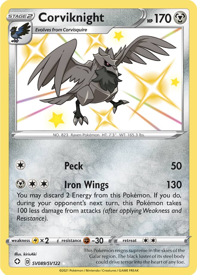 Corviknight - Shining Fates: Shiny Vault SV089/SV122 - Shiny Holo Rare