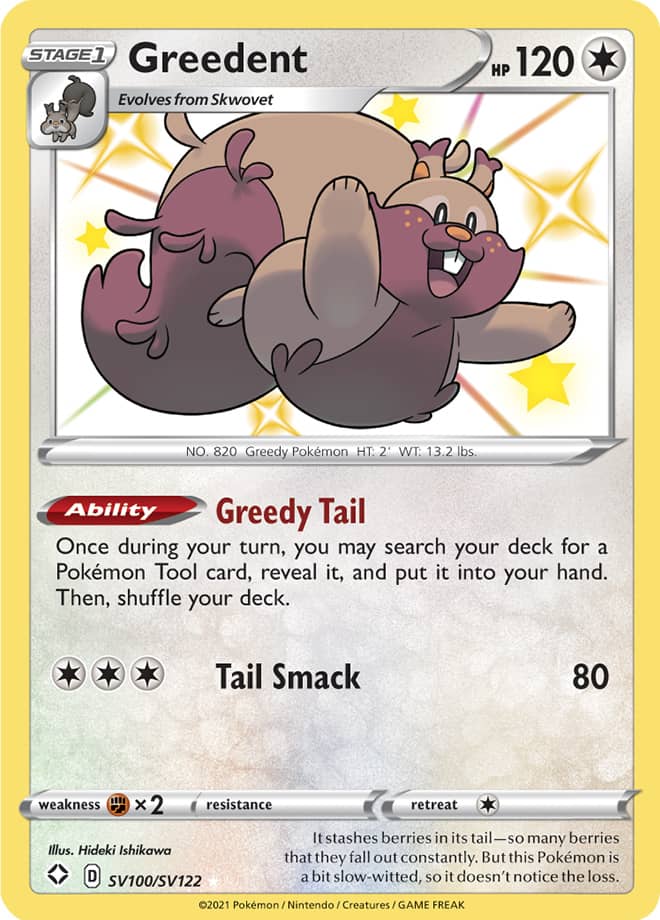 Greedent - Shining Fates: Shiny Vault SV100/SV122 - Shiny Holo Rare