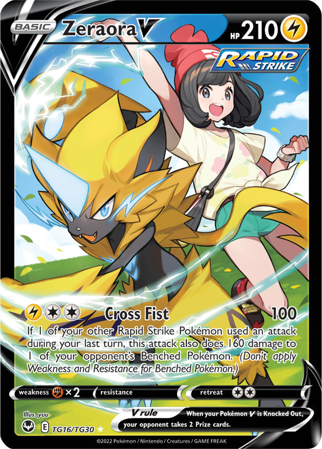 Zeraora V - Silver Tempest TG16/TG30 - Trainer Gallery Ultra Rare