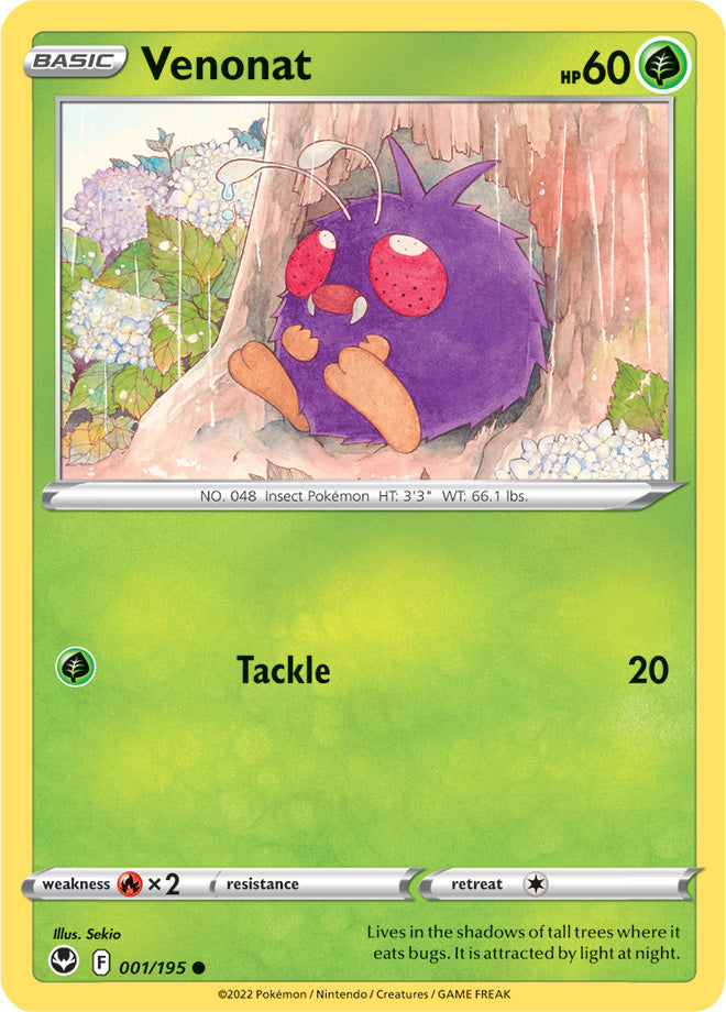 Venonat - Silver Tempest 001/195 - Common