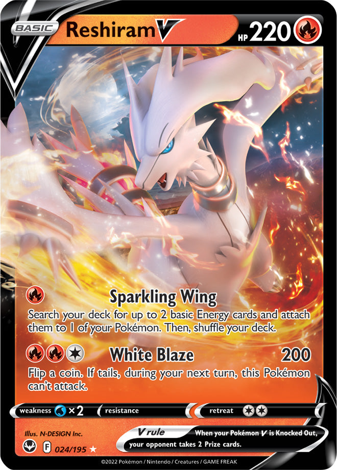 Reshiram V - Silver Tempest 024/195 - Ultra Rare
