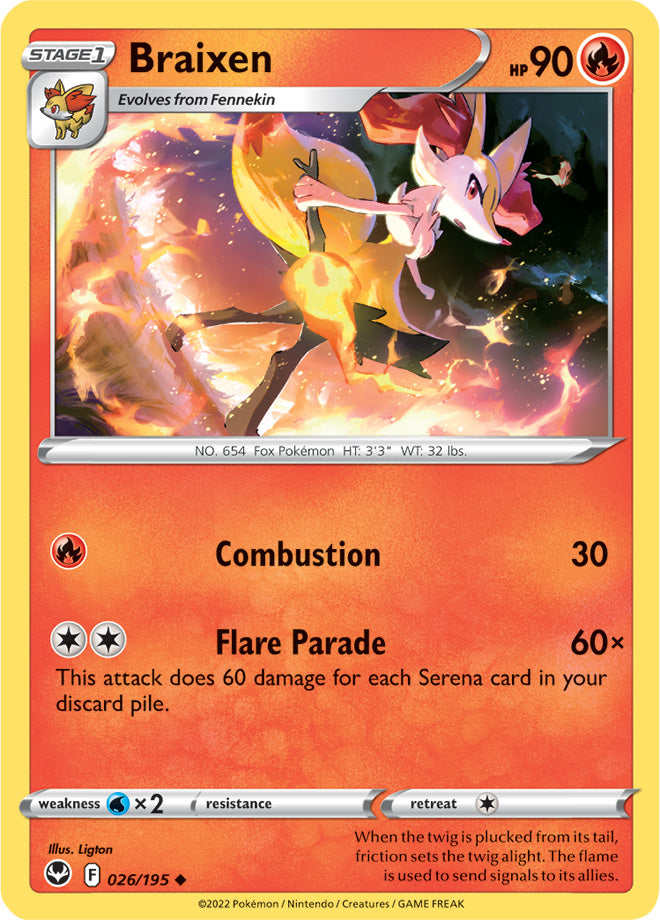 Braixen - Silver Tempest 026/195 - Uncommon