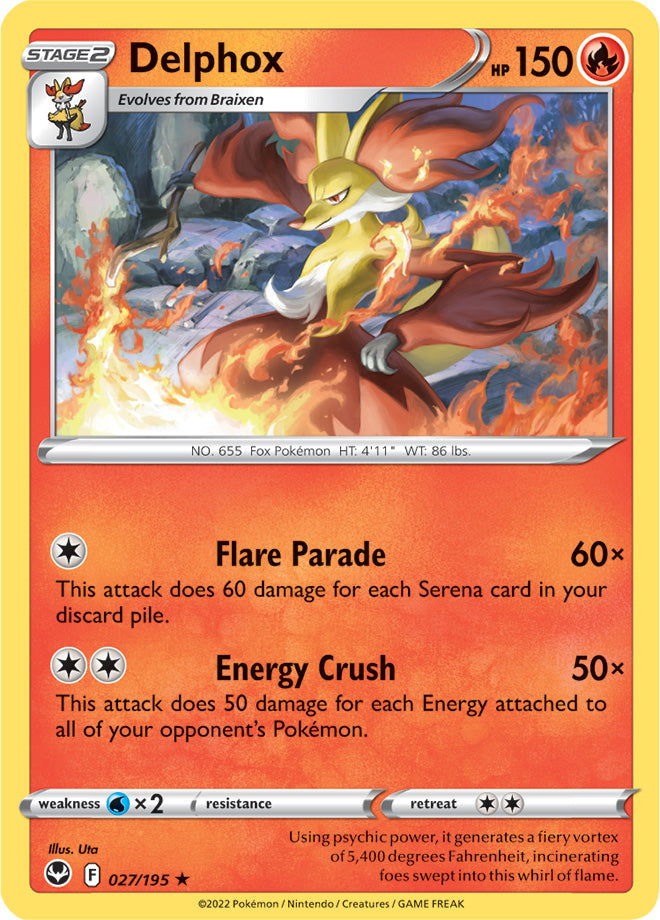 Delphox - Silver Tempest 027/195 - Rare