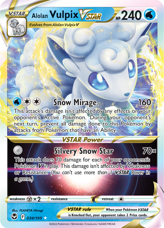 Alolan Vulpix VSTAR - Silver Tempest 034/195 - Ultra Rare