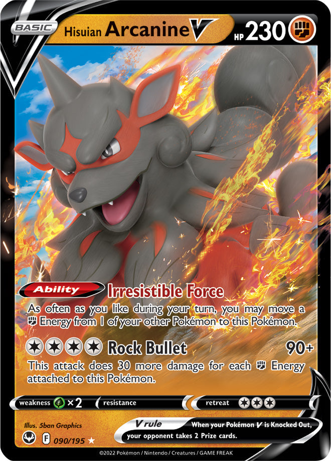 Hisuian Arcanine V - Silver Tempest 090/195 - Ultra Rare