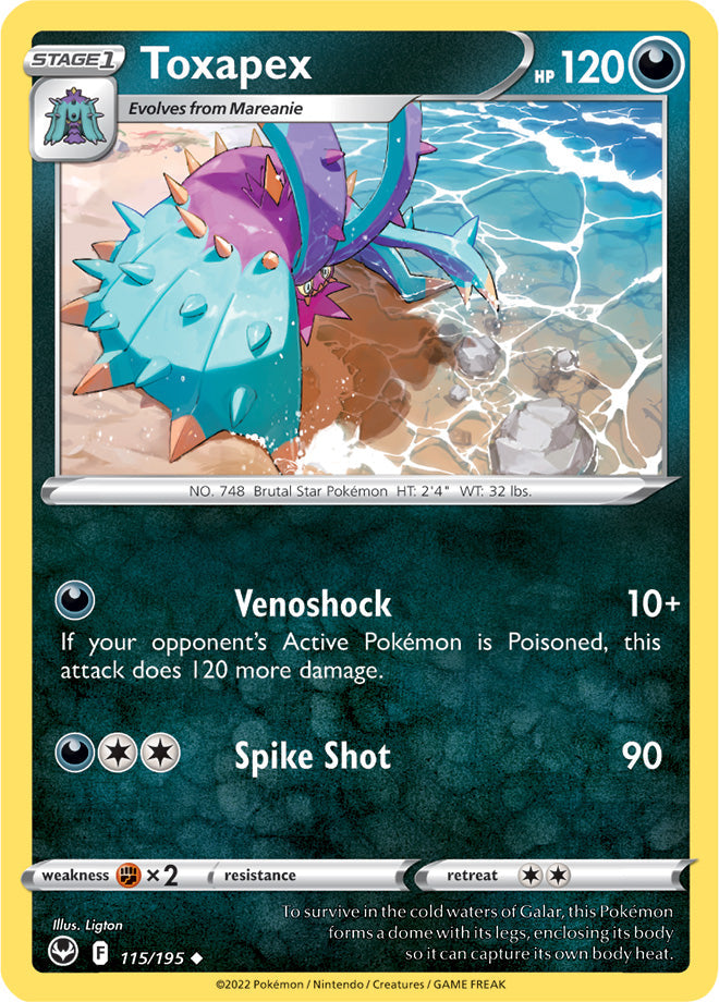 Toxapex - Silver Tempest 115/195 - Uncommon