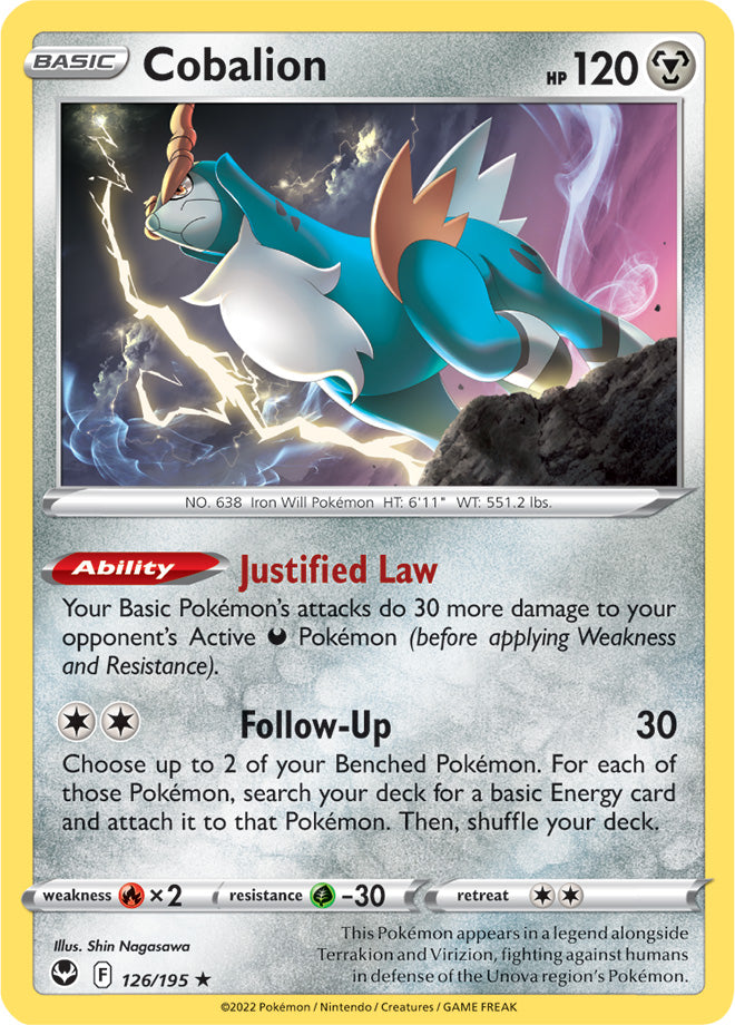 Cobalion - Silver Tempest 126/195 - Rare