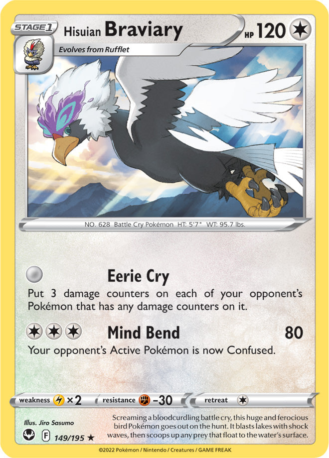 Hisuian Braviary - Silver Tempest 149/195 - Rare