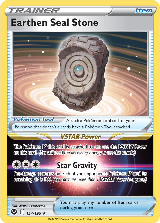 Earthen Seal Stone - Silver Tempest 154/195 - Rare Holo