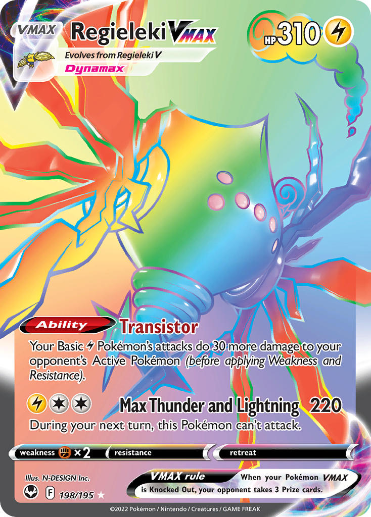 Regieleki VMAX - Silver Tempest 198/195 - Secret Rare