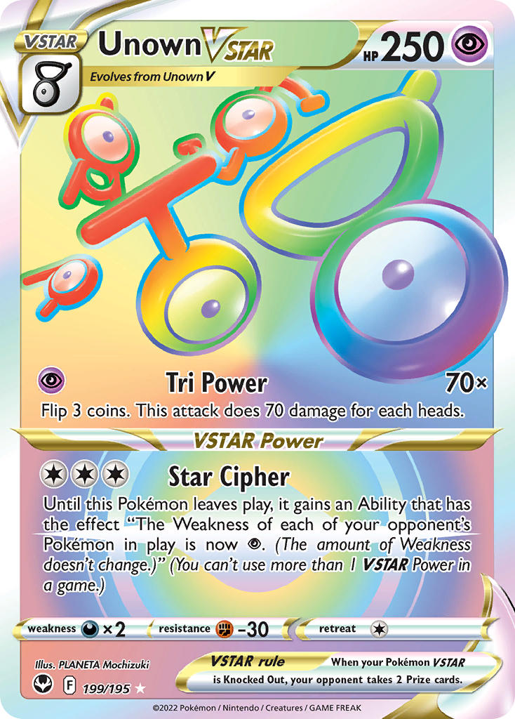 Unown VSTAR - Silver Tempest 199/195 - Secret Rare