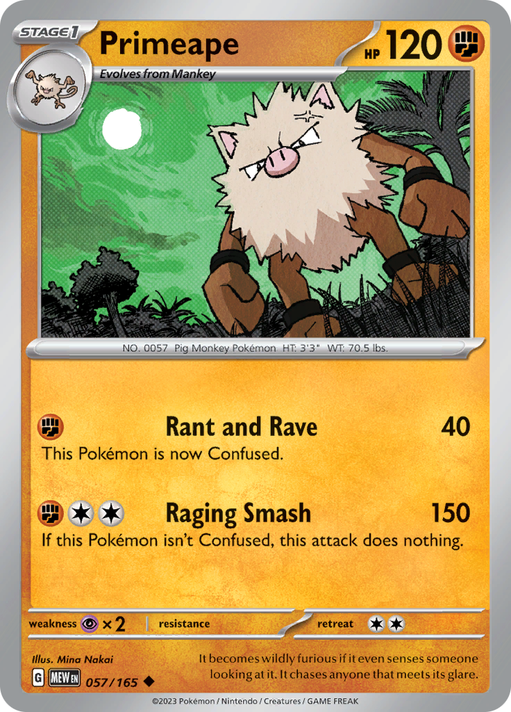 Primeape - Scarlet & Violet 151 - 057/165 - Uncommon