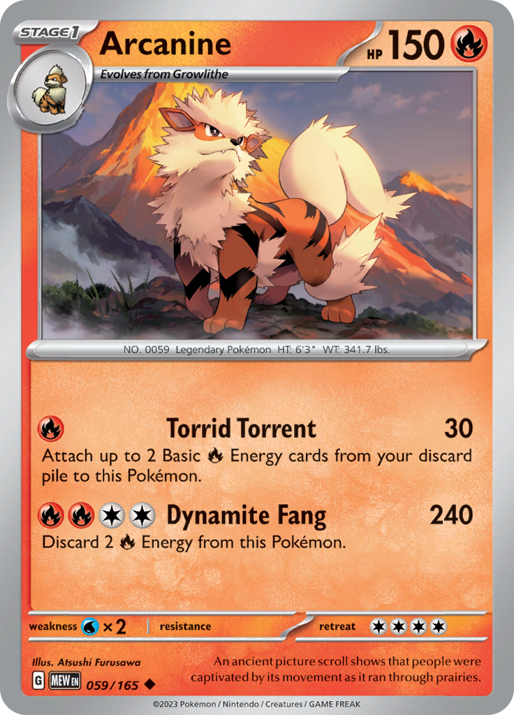 Arcanine - Scarlet & Violet 151 - 059/165 - Uncommon
