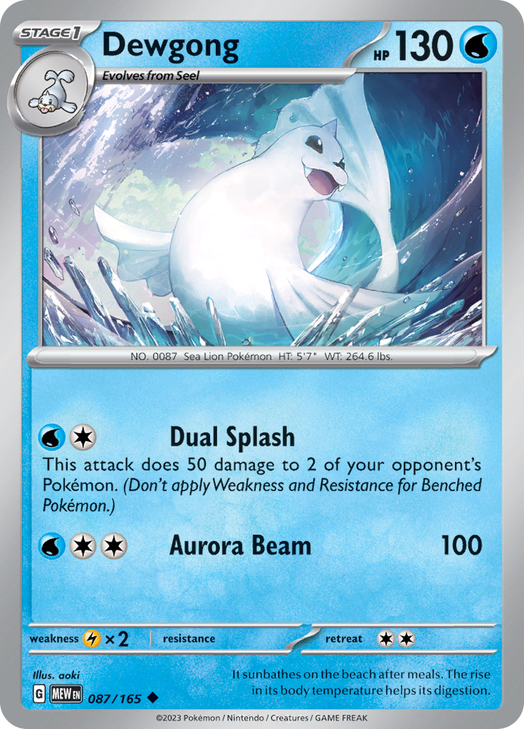 Dewgong - Scarlet & Violet 151 - 087/165 - Uncommon