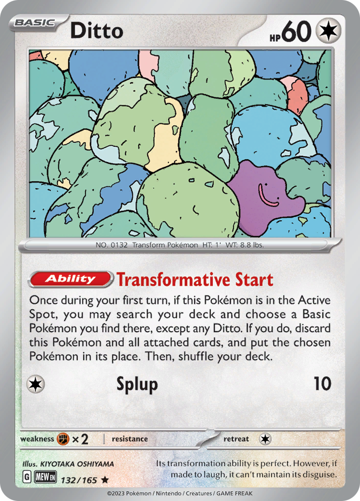 Ditto - Scarlet & Violet 151 - 132/165 - Rare