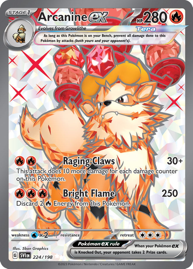 Arcanine ex - Scarlet & Violet Base 224/198 - Full Art