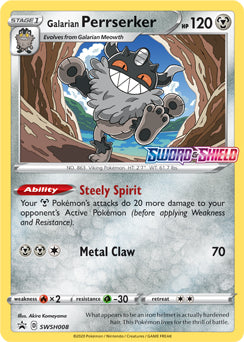 Galarian Perrserker - Sword & Shield Promo SWSH008 - Promo