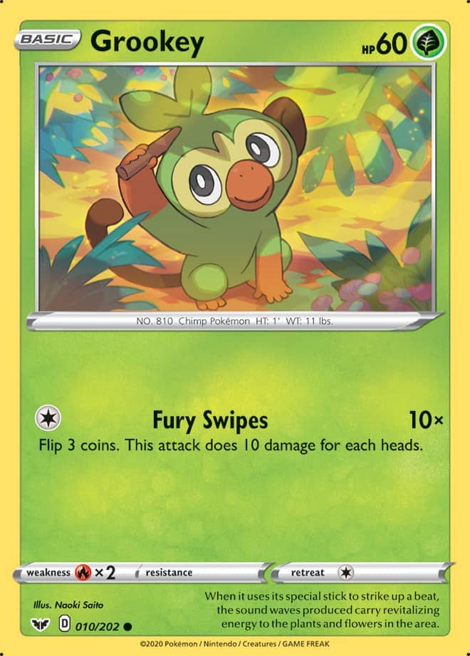 Grookey - Sword & Shield Base 010/202 - Common