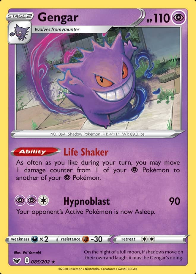 Gengar - Sword & Shield Base 085/202 - Rare Holo