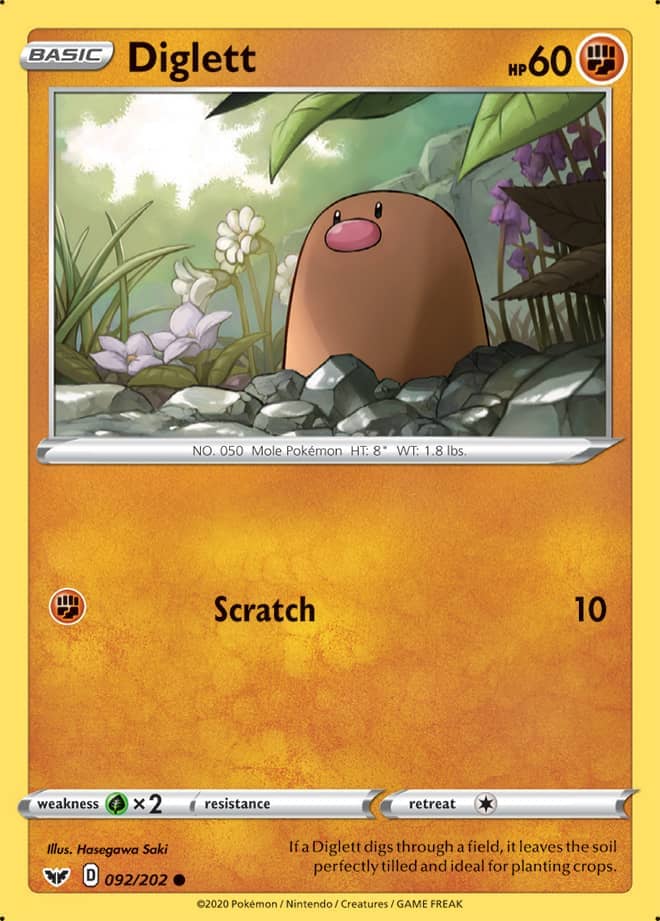 Diglett - Sword & Shield Base 092/202 - Common