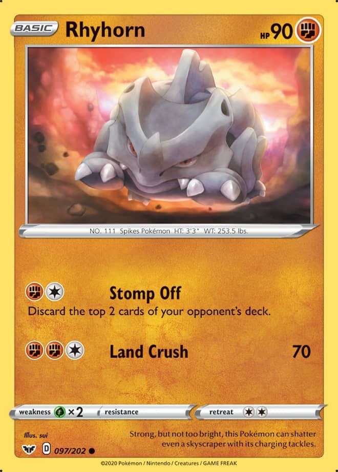 Rhyhorn - Sword & Shield Base 097/202 - Common